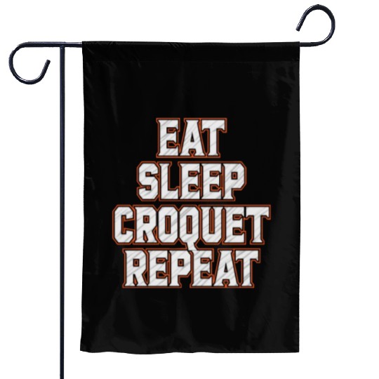 Croquet Repeat : Eat Sleep Croquetfather'smother's Garden Flags