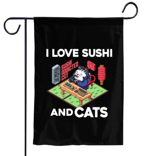 I Love Sushi And Cats, Sushi Lover, Japan, Garden Flags