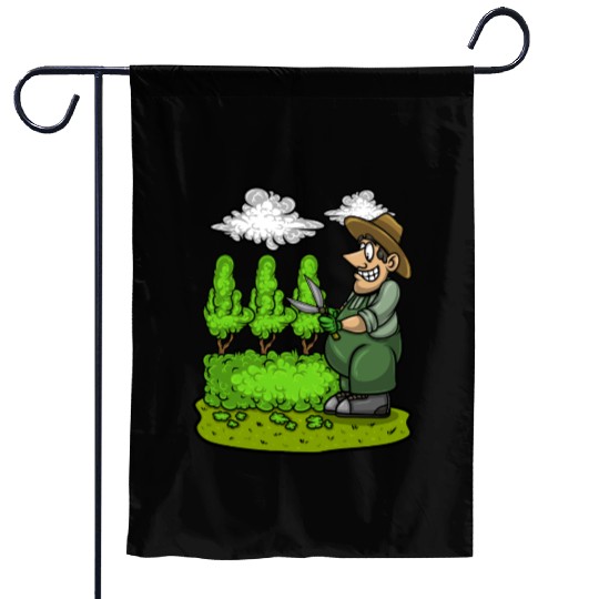 Garden Gardener Cut Hedge Middle Finger Gardening Garden Flags