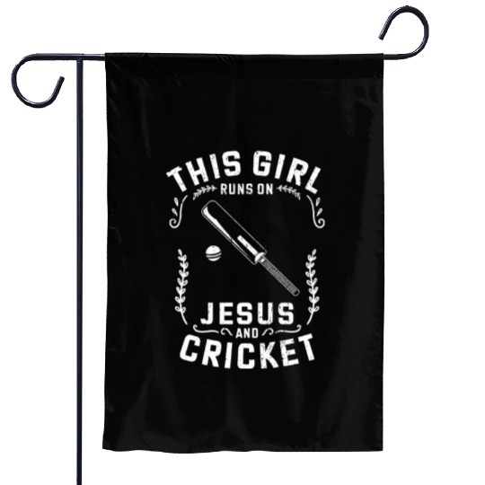 Christian This Girl Runs On Jesus And Cricket Garden Flags