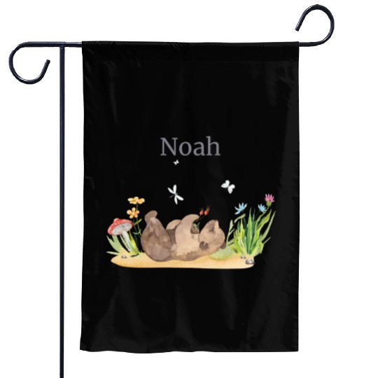 Forest Animal Bear Flowers Name Noah Garden Flags