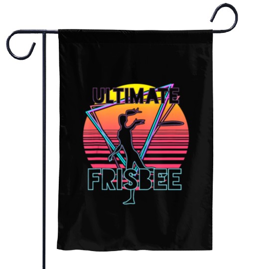 Retro Ultimate Frisbee Players Team Sports Disc Garden Flags