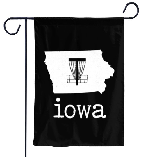 State of Iowa Disc Golf Garden Flags Golfer Golfing