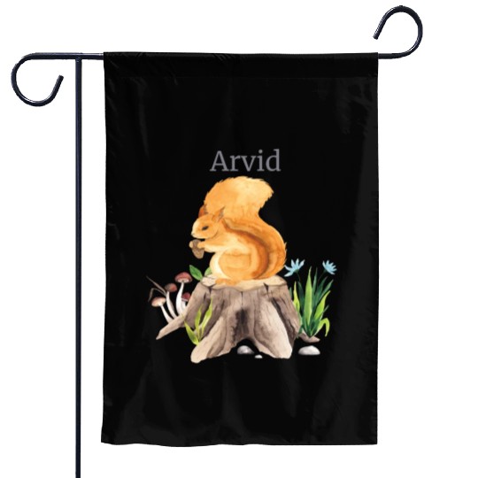 Forest Animal Squirrel Flowers Name Arvid Garden Flags