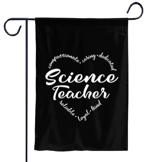 Science teacher with heart design Garden Flags