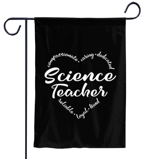 Science teacher with heart design Garden Flags