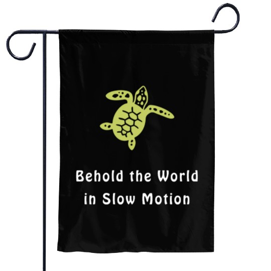 Green Sea Turtle Behold the World in Slow Motion Garden Flags