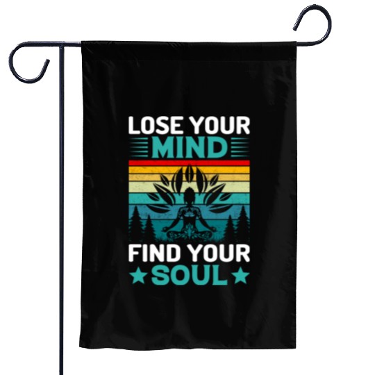 Lose Your Mind, Yoga Vintage, Yoga and Meditation Garden Flags