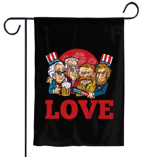 Love America American Presidents USA 4th Of July Garden Flags