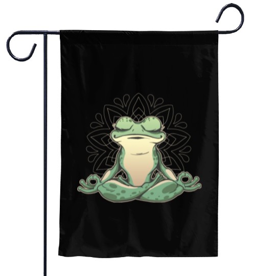 Frog Making Yoga Garden Flags