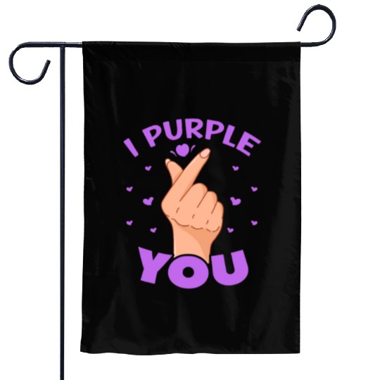 I Purple You Finger Heart Garden Flags
