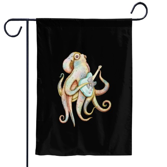 POLAH the axe wielding Octopus on Aqua Garden Flags