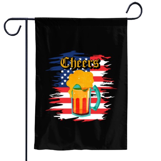 funny patriotic mullet beer 4th of july summer Garden Flags
