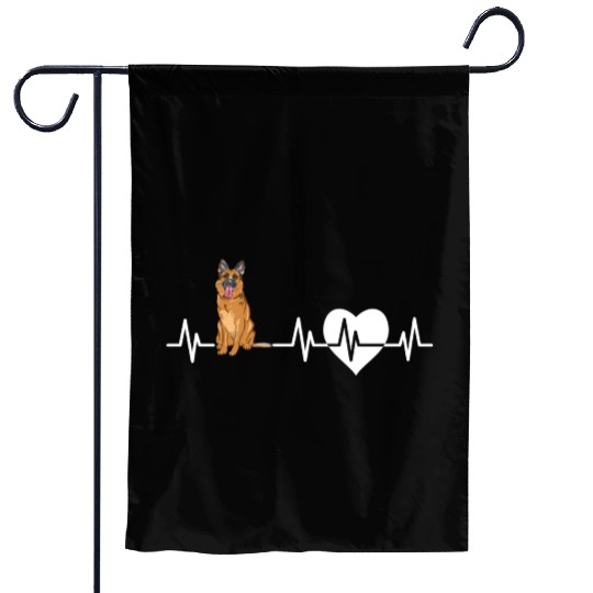 German Shepherd Heartbeat Dog Lover Garden Flags