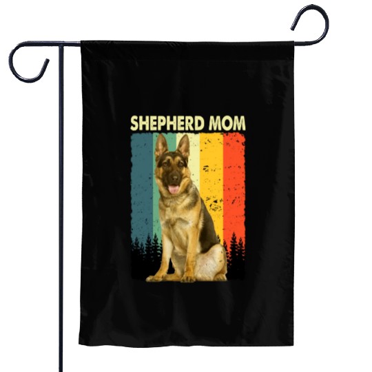 Best German Shepherd Mom Dog Owner Pet Lover Retro Garden Flags