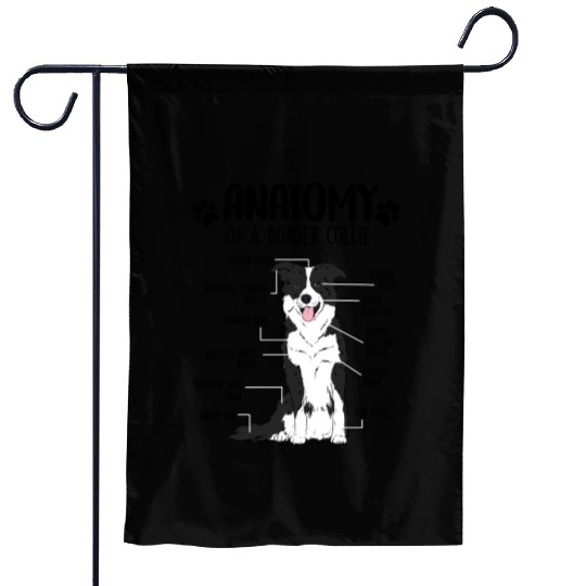 Funny Anatomy Border Collie Dog Lover Garden Flags