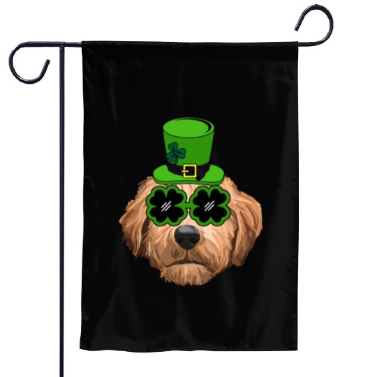 Irish Goldendoodle Doodle Dog St Patrick's Day Garden Flags