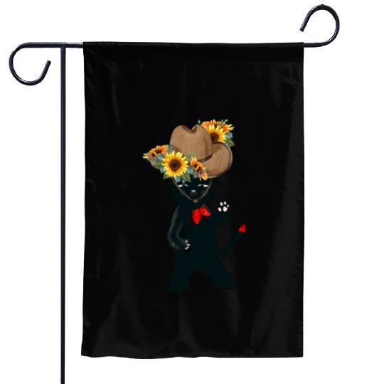 Black Cat With SunFlowers, Gifts For Kitten Lovers Garden Flags