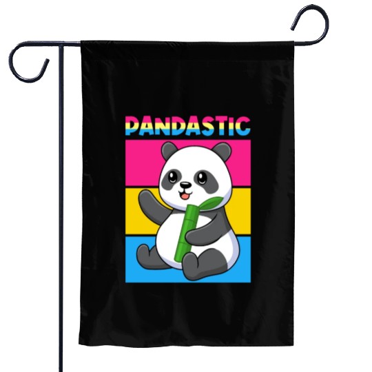Pandastic Panda Bear Funny LGBTQ Pride Flag Pun Garden Flags