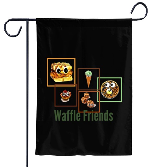 Waffle Friends Garden Flags