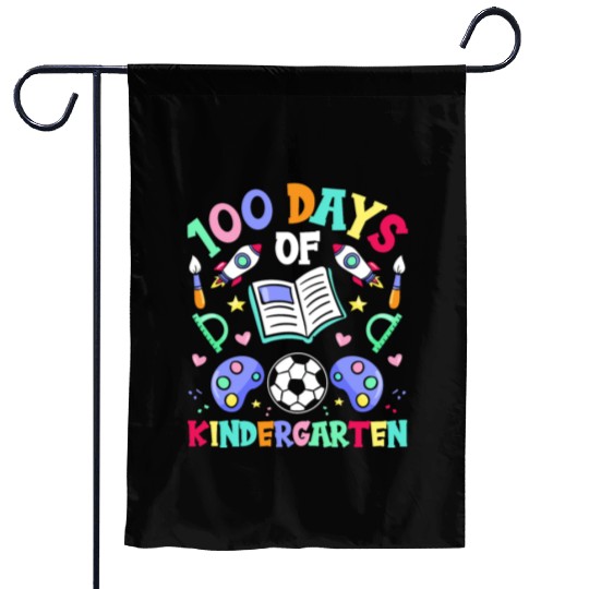 100 Days Of Kindergarten Sayings Cute Team Sweet Garden Flags