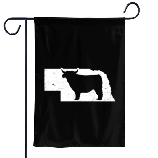 Highland Cow Patriotic Nebraska 4th July Garden Flags