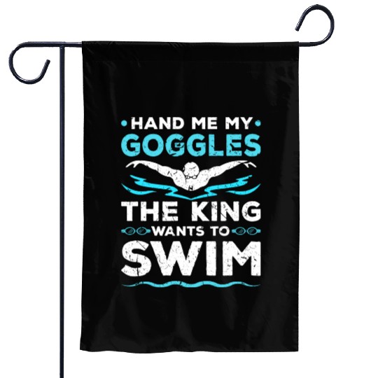 Swimming Googles Swimmer King Swim Garden Flags