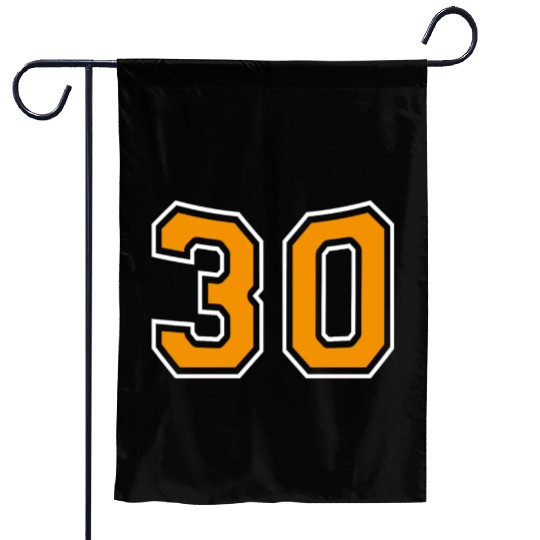 Number 30 Orange Garden Flags