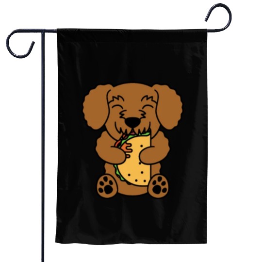 Goldendoodle Taco Lover Garden Flags
