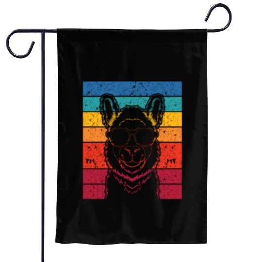Retro Llama Alpaca Lover Birthday Llamas Garden Flags
