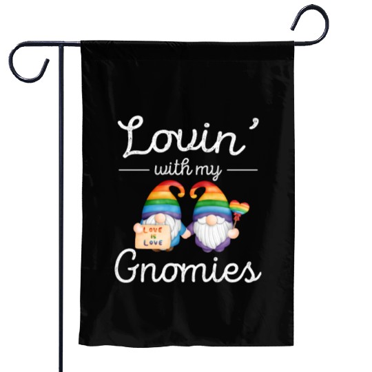 LGBT Gnome Lover Rainbow Pride Month Garden Flags
