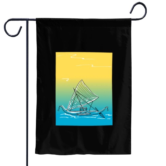 sailing canoe Garden Flags