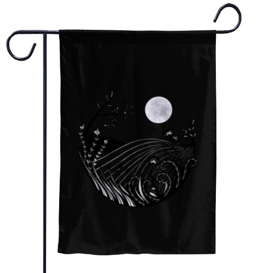 Full moon landscape Garden Flags