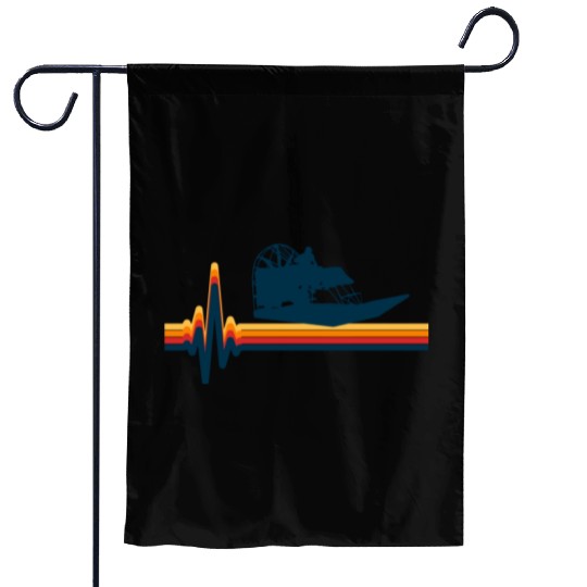 Airboat Fanboat Airboating Swamp Boat Heartbeat Garden Flags