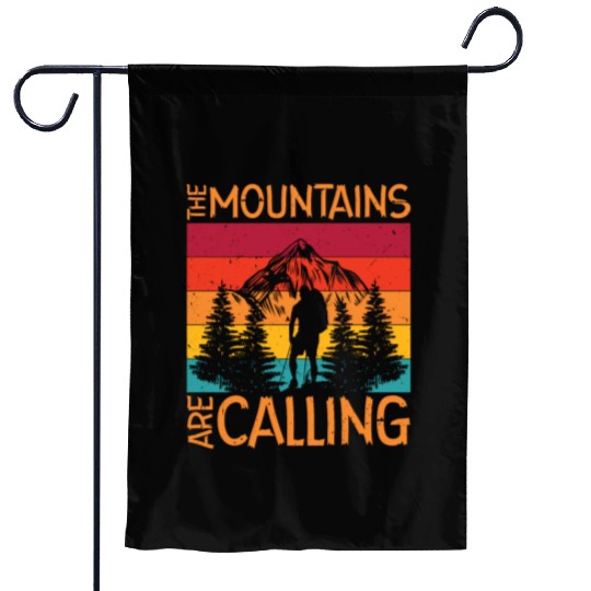 The Mountains are Calling Outdoor Mountain Hiking Garden Flags