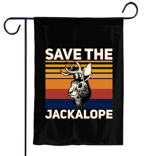 Save The Jackalope , Vintage Retro Camping Lover Garden Flags