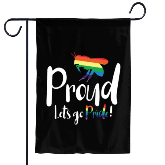 Bee Proud Let's Go Pride! LGBTQ Pride Month Gay Garden Flags