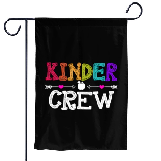 Kinder Crew Funny Kindergarten Teacher 1st Day of Garden Flags