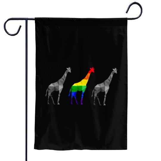 Giraffe LGBTQ Gay Pride Rainbow Flag Garden Flags