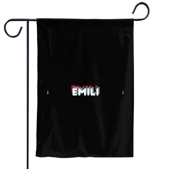 Emili Name - Funny Name Emili 80s theme Garden Flags