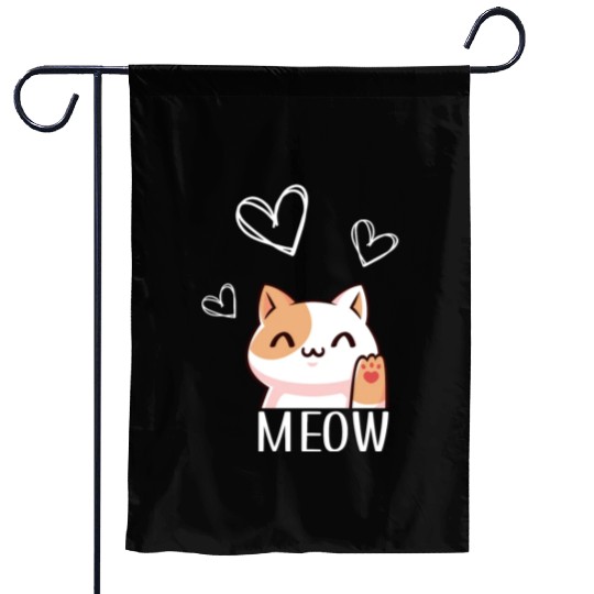 meow - cute cat - kitten Garden Flags