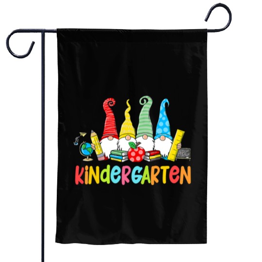 Gnomes Kindergarten Crew First Day Teacher Back To Garden Flags