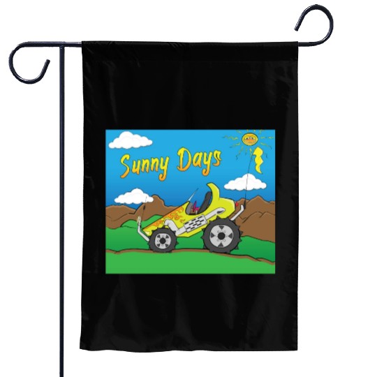 Sunny Days Yellow Offroad Truck Garden Flags