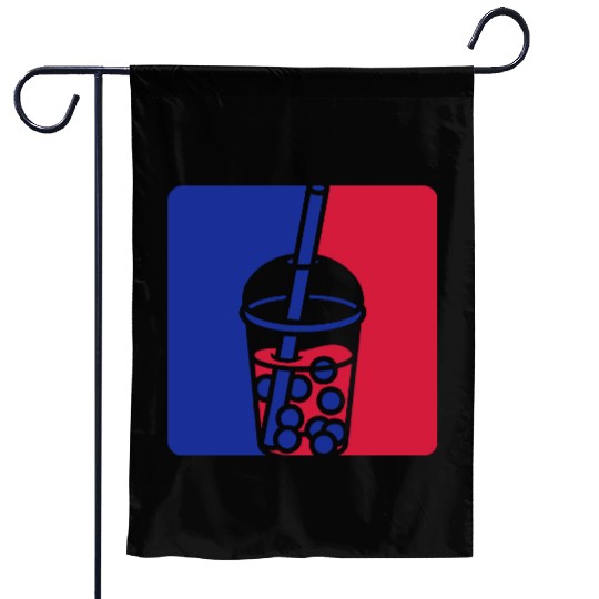Blue red bubble tea Garden Flags