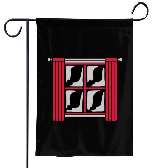 dark night window wood Garden Flags