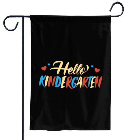 Hello Kindergarten School Hello Kindergarten Schoo Garden Flags