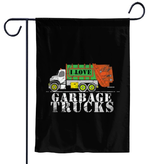 I Love Garbage Trucks Garden Flags