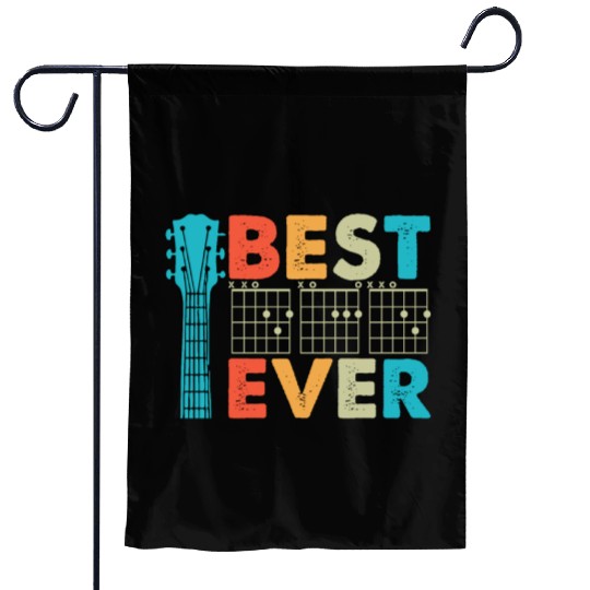 Best Dad Ever Funny Guitar Lover Vintage Father Garden Flags