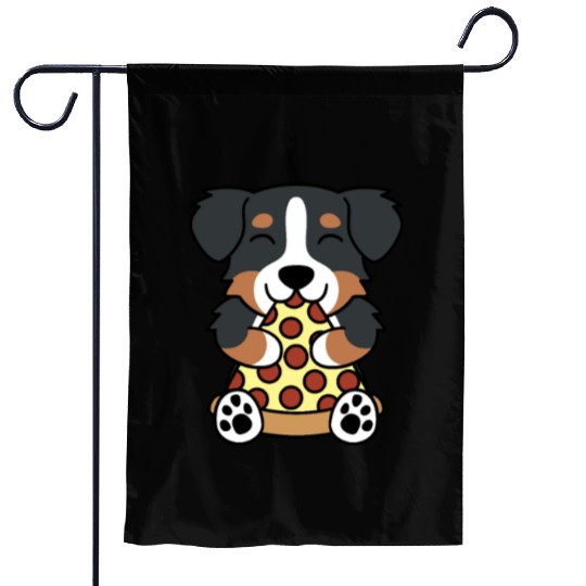 Bernese Mountain Dog Pizza Lover Garden Flags