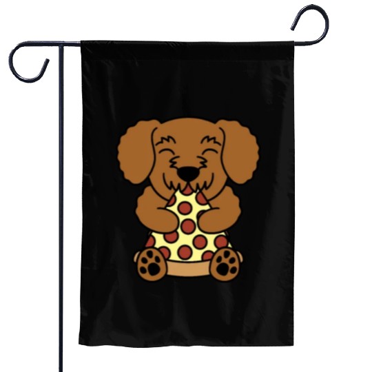 Goldendoodle Pizza Lover Garden Flags